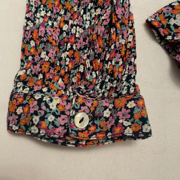 Patrons of Peace Floral Smock Peplum Long Sleeve Crop Top size M - Picture 11 of 12
